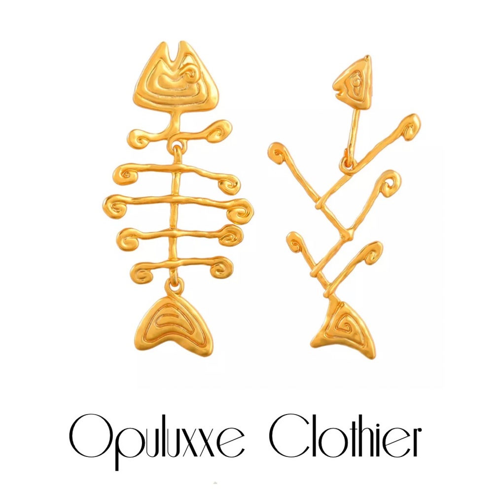 {Gold Plated} Fish Scale Earrings